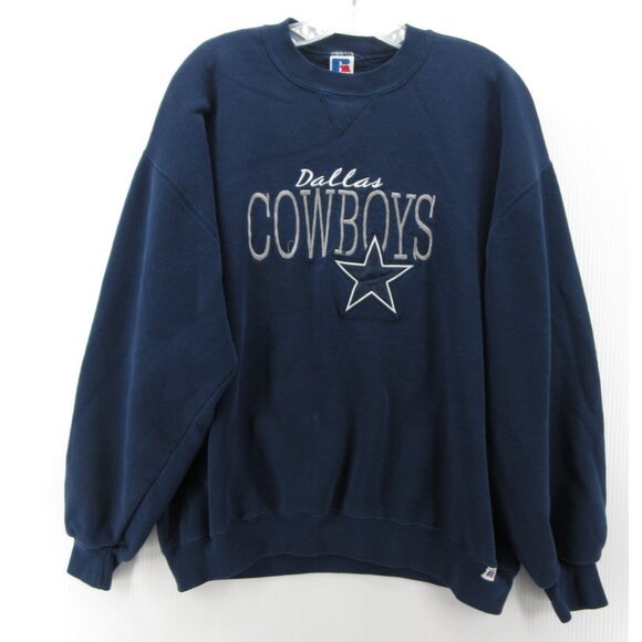 VINTAGE Dallas Cowboys Sweatshirt XL Russell Athletic Pullover 90s USA - Picture 1 of 11